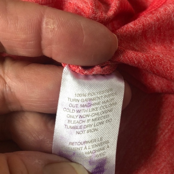 Zella Red-Orange short sleeve athletic top. Size Small - Picture 5 of 8